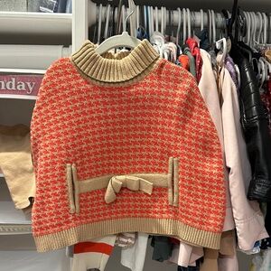 Janie and Jack Red and Tan Kids Cape